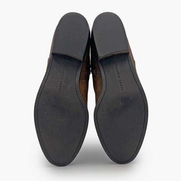 FRANCO SARTO "Santos" Ankle Strap Suede Leather Booties (Brown | Size 9M) - Picture 7 of 10